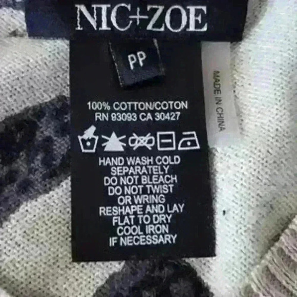 NWT NIC+ZOE Reversible Animal Print V Neck Ribbed Lightweight Sweater Cotton PP - Picture 7 of 7